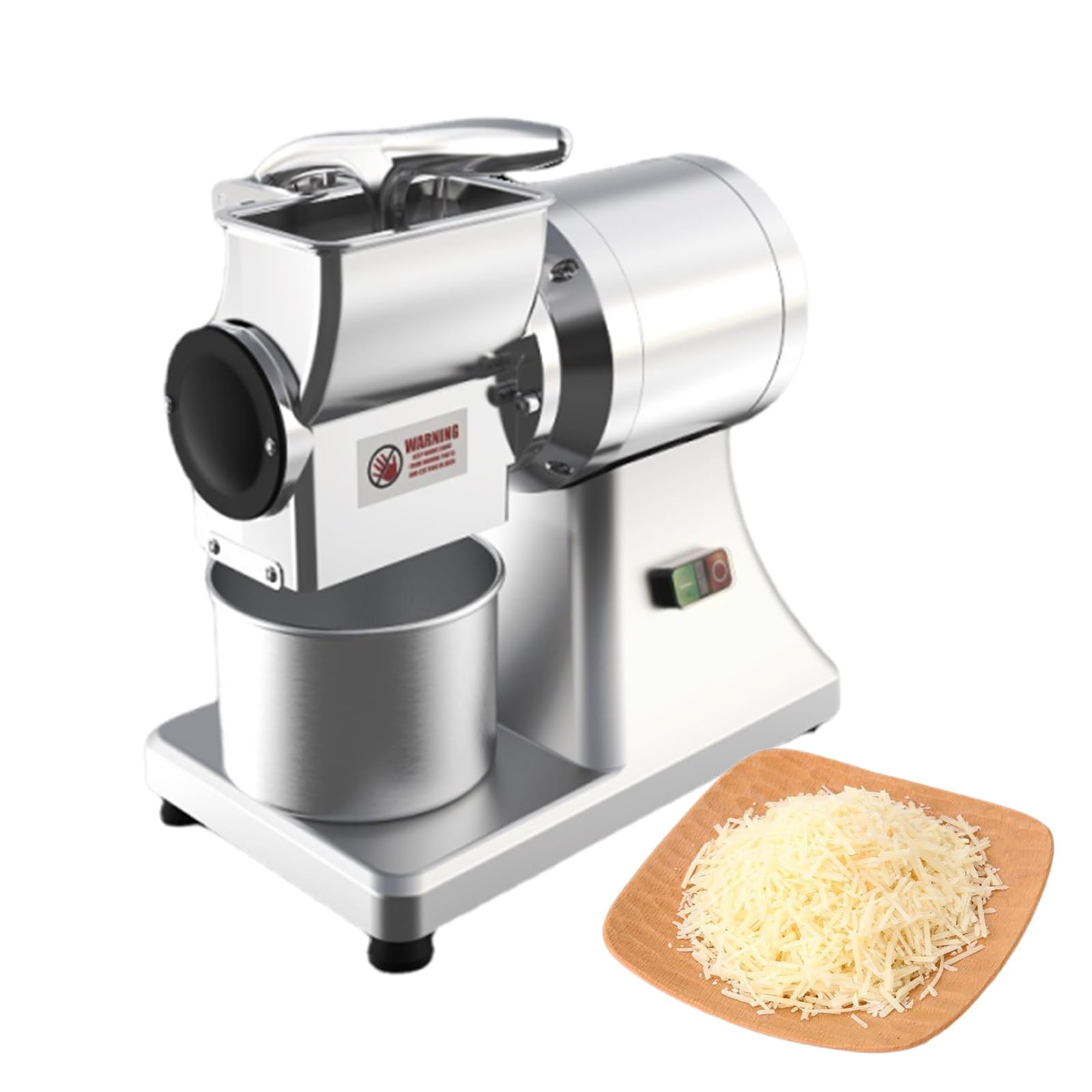 Grattugia Elettrica da Banco, Macinatore Commerciale per Parmigiano 40kg/h, Macchina Automatica per Noci e Pan Grattato con Coperchio di Protezione Inox
