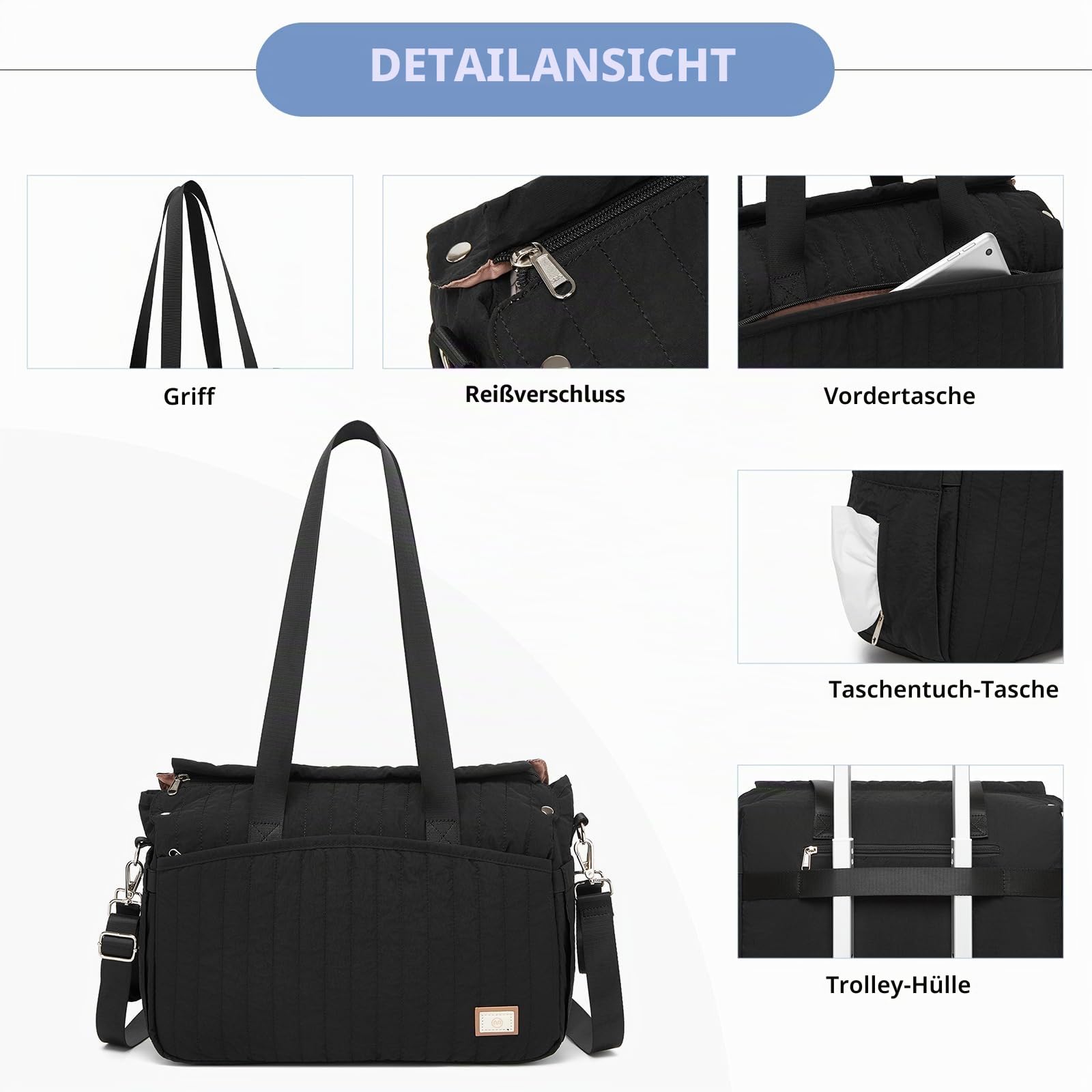 Miss Lulu Wickeltasche für Kinderwagen Wasserdichte Multifunktionale Babytasche mit Kinderwagenhaken Diaper Bag für Mütter Ideal für Schwangerschaf/Krankenhaus/Reisen/Babypflege, Große Kapazität