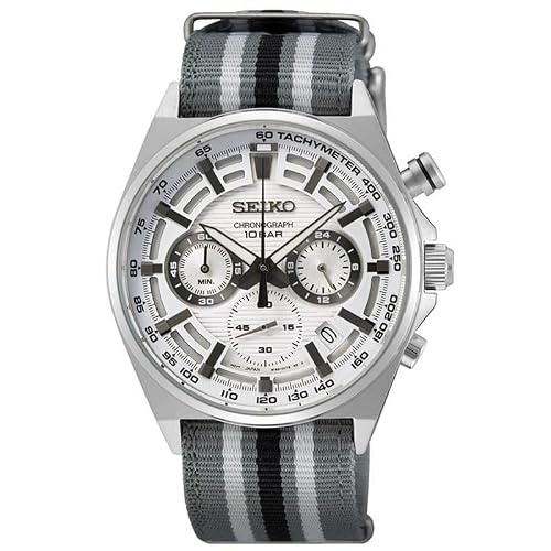 Seiko Sport Watch Ssb401P1, White, Nylon Strap #TOP28