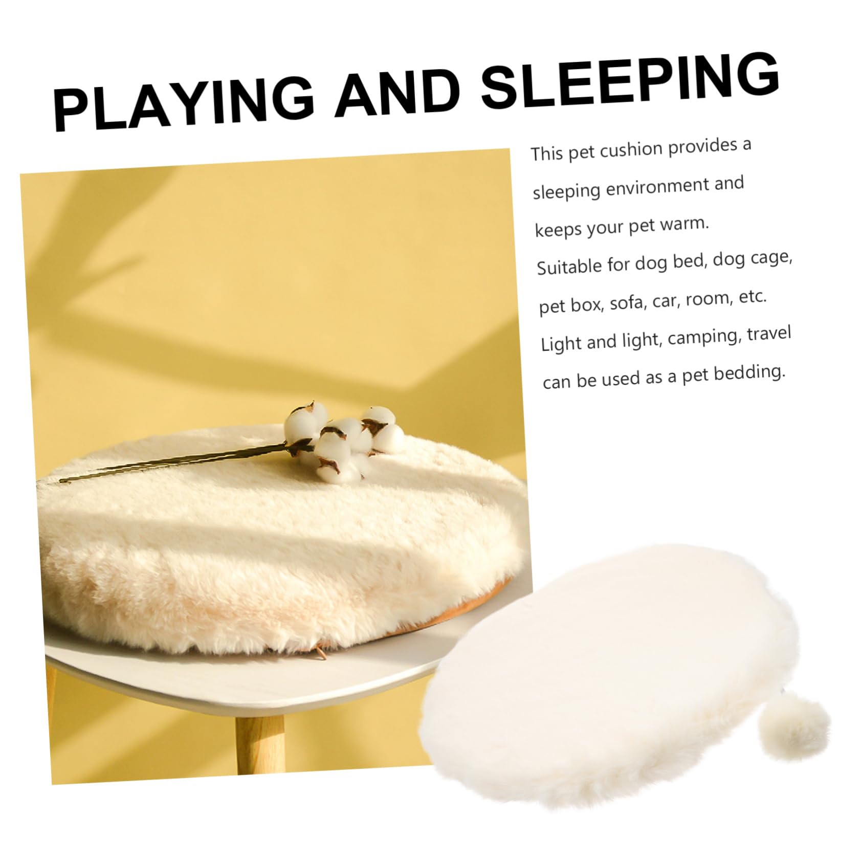 BESPORTBLE 1 Pc cuscinetto imbottito cuscino per dormire gatto materassino per gatti domestici cuscino rotondo tondo caldo tappetino animali domestici gattino Peluche