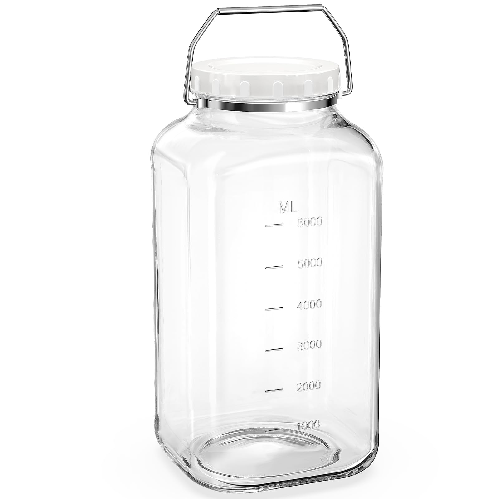 Daitouge Barattoli di vetro grandi con coperchio, da 21000 ml, con apertura super larga, in vetro resistente, con coperchio per conservare farina, riso, 1 pezzo