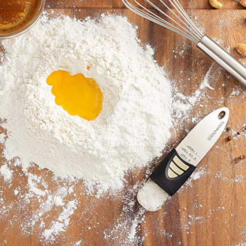 Kitchenart Professional Series Tablespoon, Champagne Satin Measuring Spoon, Adjustable From 1/2 Teaspoon To 1, White & Black #TOP1