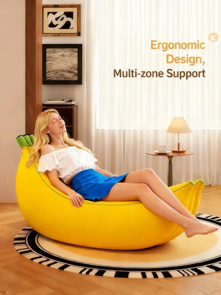 LDIW Pouf Poire - Fauteuil Housse Uniquement pour Intérieur et Extérieur (sans Remplissage) - Forme de Banane Classique pour Salon,Pouf Classique pour Salon, Balcon, Jardin