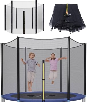 Trampoline Safety Net, 6FT 8Ft 10FT 12FT Trampoline Enclosure Safety Net Fence Outdoor Trampolining Bounce Replacement Safety Net for Round Frame