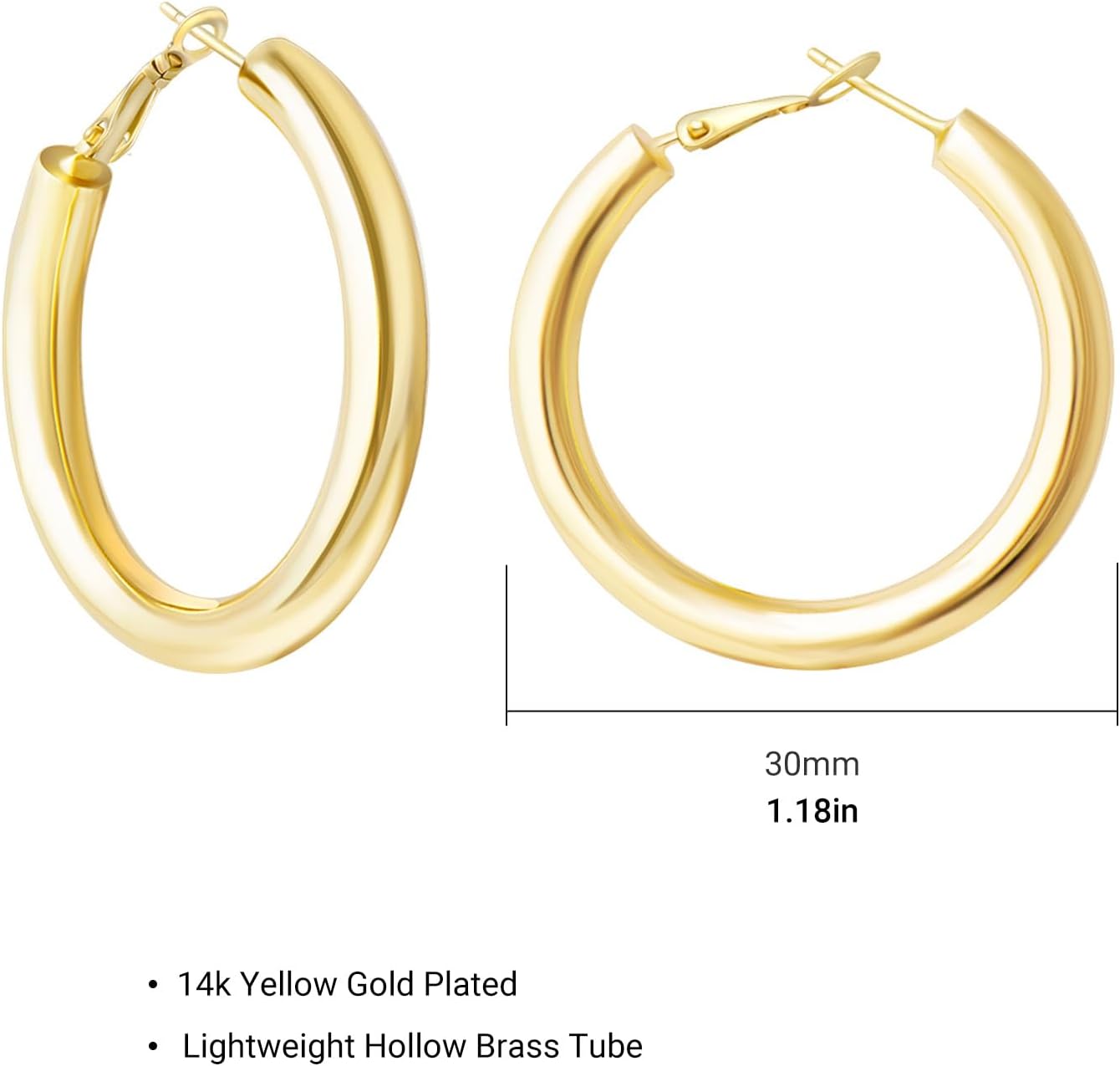 14K Gold Plated Hoop Earrings For Women, Cubic Zirconia Small Hoop Earrings Hypoallergenic Men Huggies Earring - Image 5