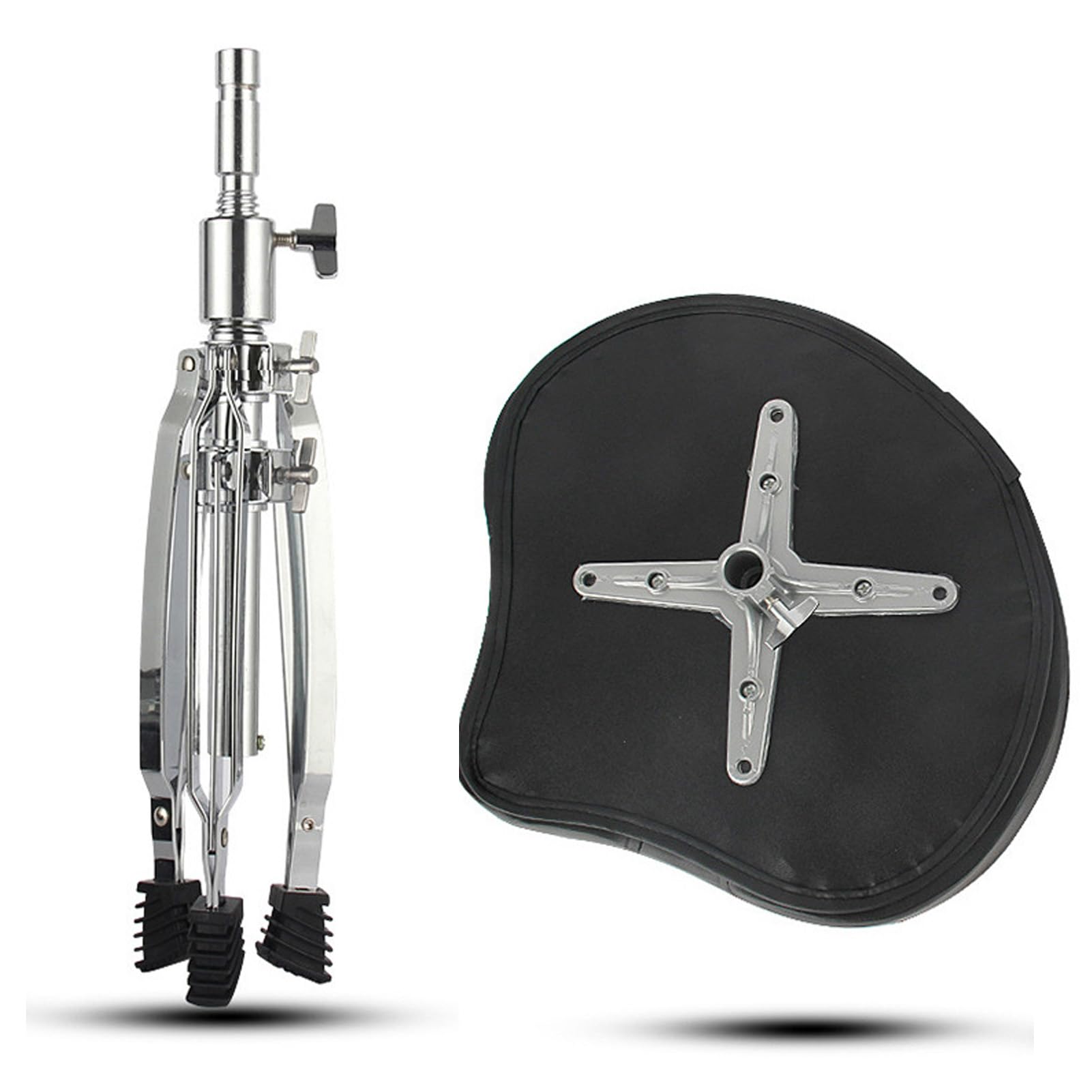 Wisecoco Tabouret De Tambour, Trône De Tambour De Support Universel en Alliage D'Aluminium Rembourré en Éponge à Hauteur Réglable pour Batteur(Noir)