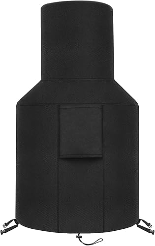 Miniatura 7 de SIRUITON Cubierta de chimenea para patio al aire libre, duradera, resistente a la intemperie, cubierta de chimenea para chimenea (negro)