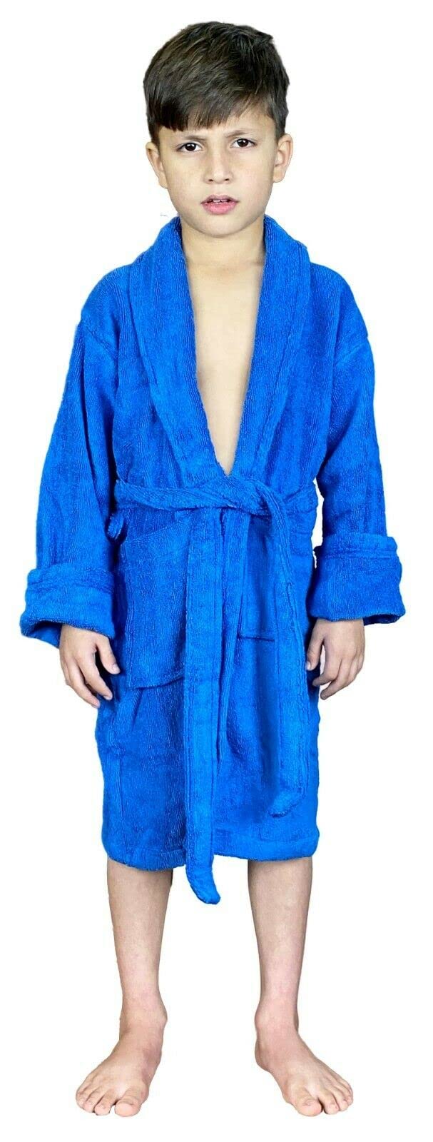 Skylinewears Kids Robe Soft Terry Cloth 100% Cotton Boys Girls Shawl Collar Spa Robes Toddler Bathrobes