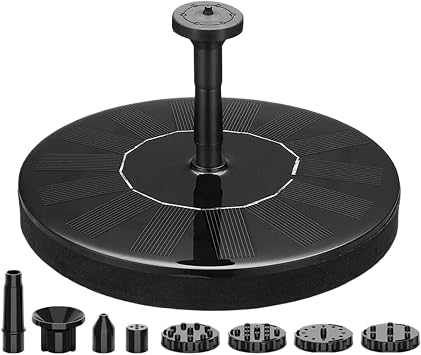 Solar Powered Bird Bath Fountain,Floating Garden Decorative Spitter - Outdoor Water Feature Solar Pump | for Garden Patio Backyard Yard Porch Deck Lawn Pool Pond Koi Pond
