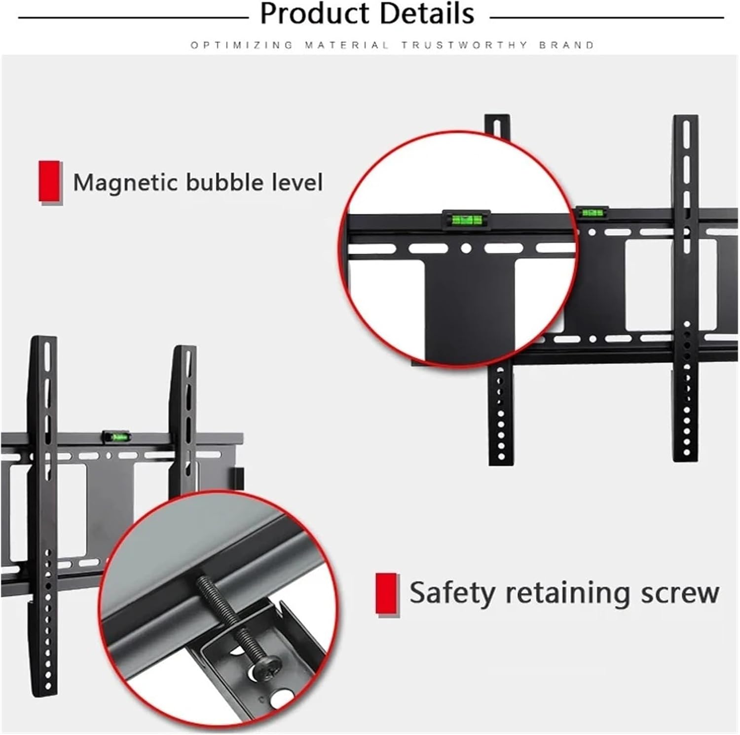 テレビ壁掛けブラケット 角度調整可能 強化サポート 26インチ～65インチテレビスタンドホルダー 耐荷重50kg VESA400&times;4
