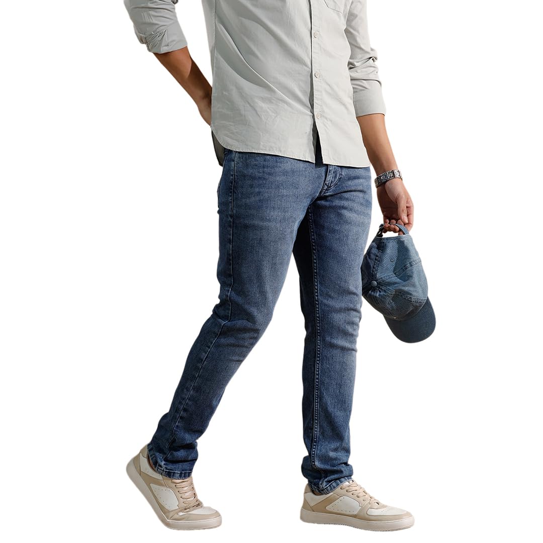 wrogn Men's Cotton Stretch Jeans | Mid Rise | Slim Fit-picture-31
