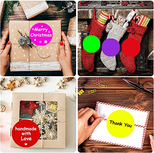 2 Inch Color-Code Labels Round Circle Stickers For Color Coding - Fluorescent Red Christmas Inventory Labels Moving Stickers For Labeling Warehouse Classroom Office Food Service And Medical 500 Pcs #TOP5