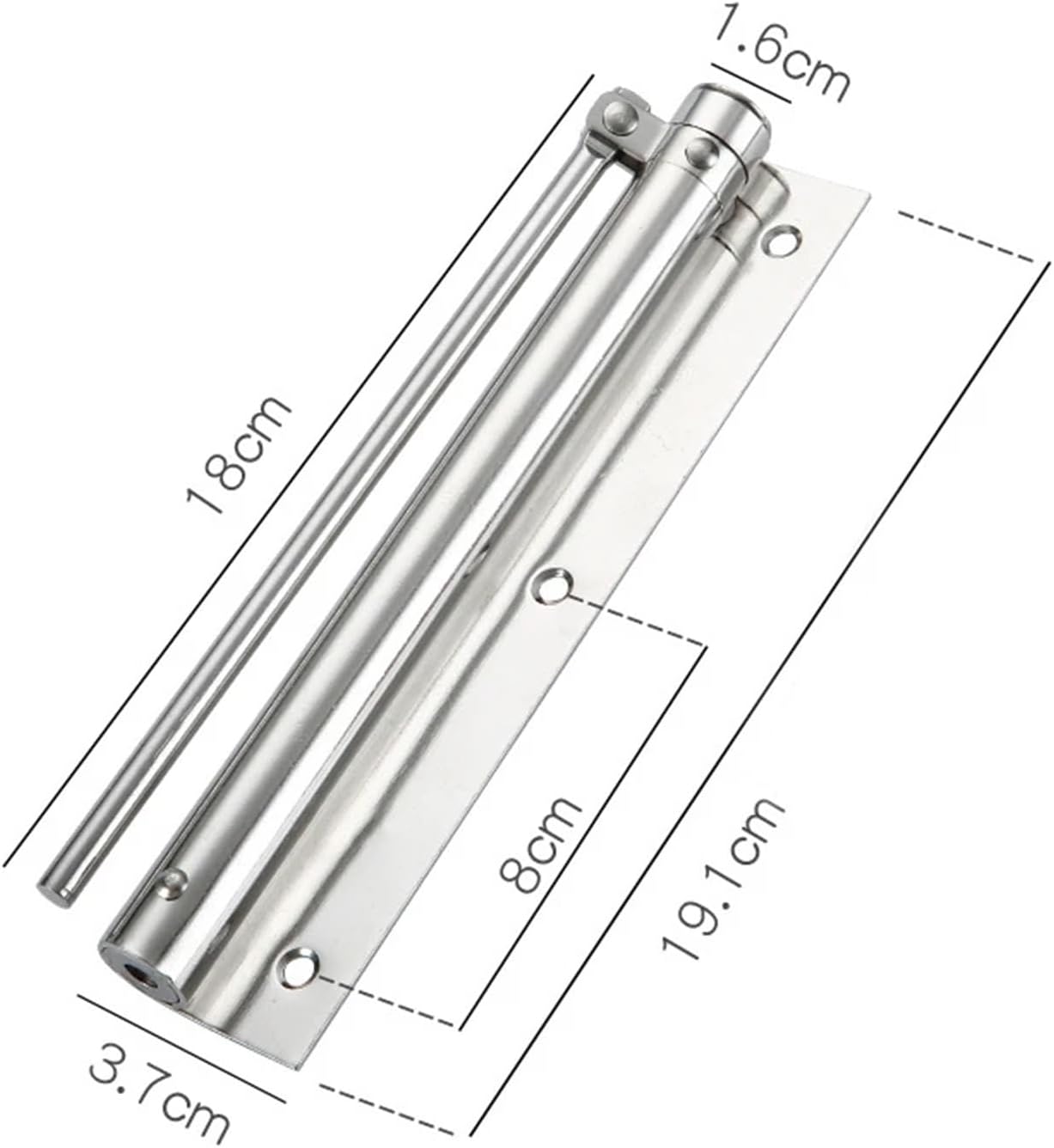 Adjustable Door Closer Stainless Steel Hinge Household Spring for Fire Rated Closers(Big Bright Chrome)