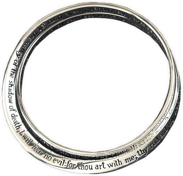 Dicksons Lord is My Shepherd Psalm 23 Womens Silver Plated Double Mobius Fashion Bracelet