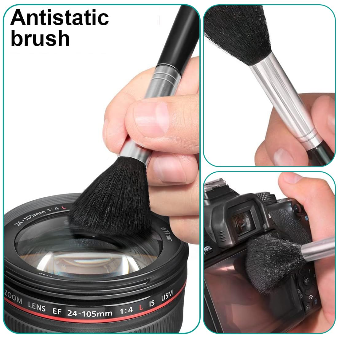 Kit Pulizia PC 5 Pennelli Antistatici | Per Tastiera, Fotocamera, Elettronica | Set Con Pinzette | Nylon E Plastica - Foto 7