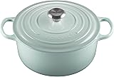 Le Creuset Enameled Cast Iron Signature Round Dutch Oven with Lid, 5.5 Quart, Sea Salt Sea Salt 5.5 Qt