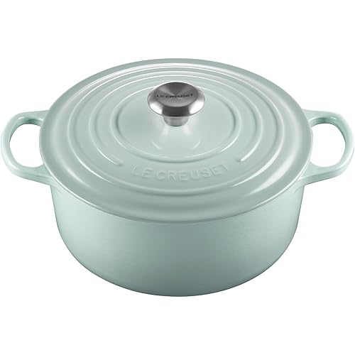 Le Creuset Enameled Cast Iron Signature Round Dutch Oven with Lid, 5.5 Quart, Sea Salt