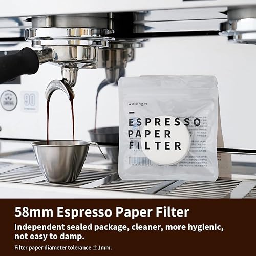 Miniatura 7 de watchget Filtros de papel espresso de 2.283 in, 1000 papeles de filtro desechables para pantalla de disco de café y portafiltro, compatibles con