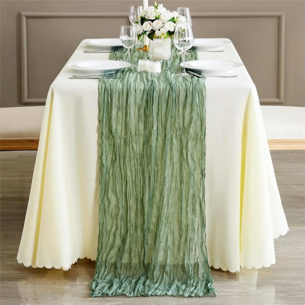 Juego de 6 caminos de mesa de gasa semitransparente para mesa de boda, despedida de soltera, decoración de mesa elegante, ligera y elegante, accesorios para eventos
