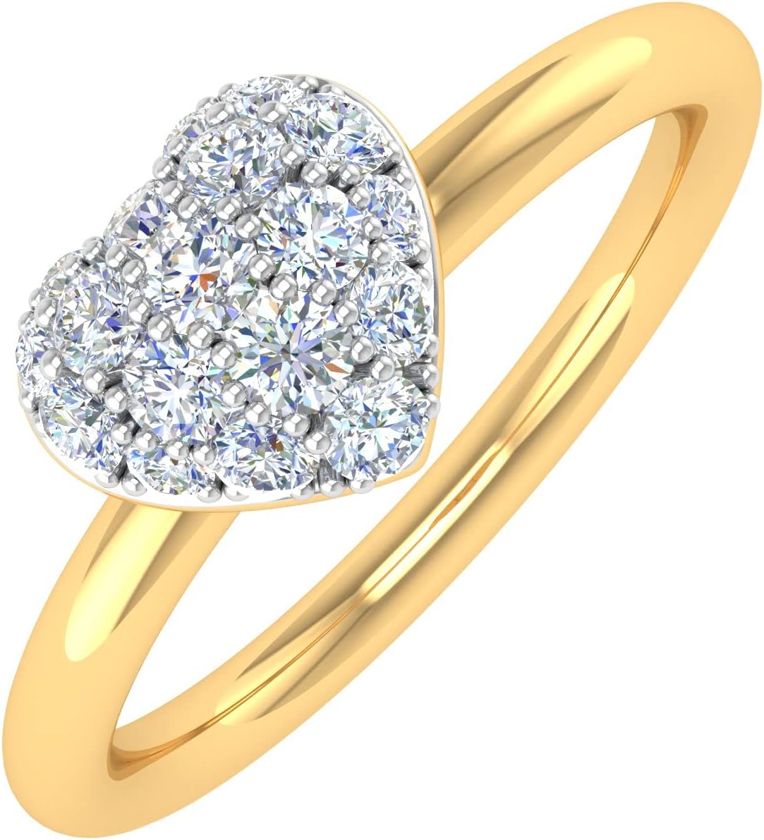 1/4 Carat Diamond Heart-Shaped Promise Ring Band in 10K Gold