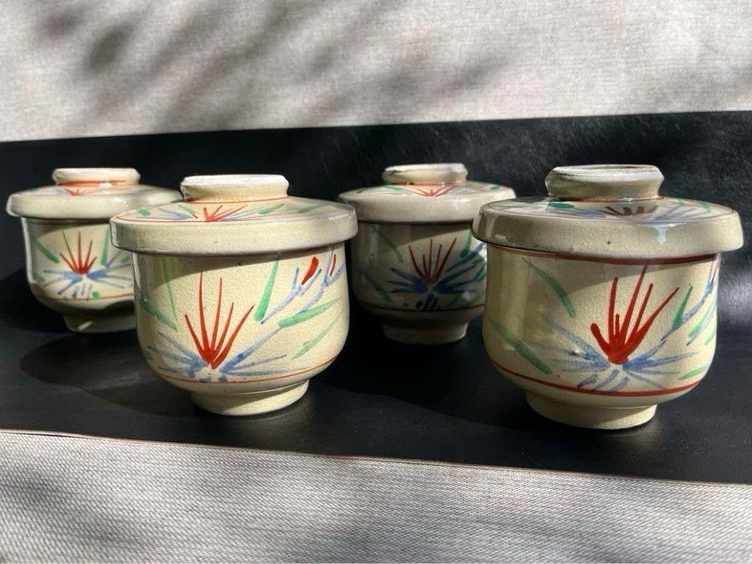 やちむん　仁王窯　小橋川永昌さん　蓋付き丼　小丼　蒸し碗　4点　壺屋焼 やちむん 仁王窯 小橋川永昌さん 蓋付き丼 小丼 蒸し碗 4点 壺屋