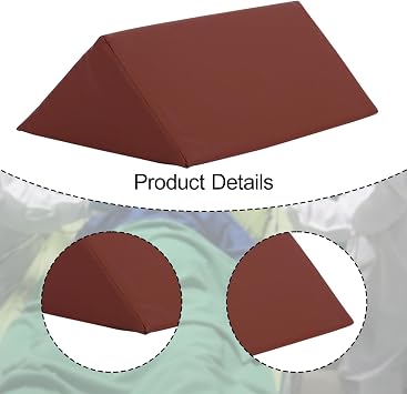 Triangle Wedge Pillow Ergonomic Cushion Positioning Support Pillow Nonslip Sponge Core PU Leather Breathable Soft Suitable for Elderly Sleeping Side, 40 cmx20 cmx20 cm