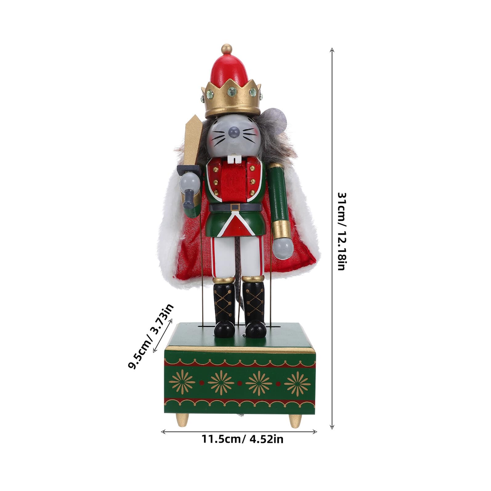 GLEAVI Musical Box Pupazzo in Re dei Nutcracker con Meccanismo Carica e Musica per Decorazioni Natalizie da e Casa Regalo Festivo Batterie