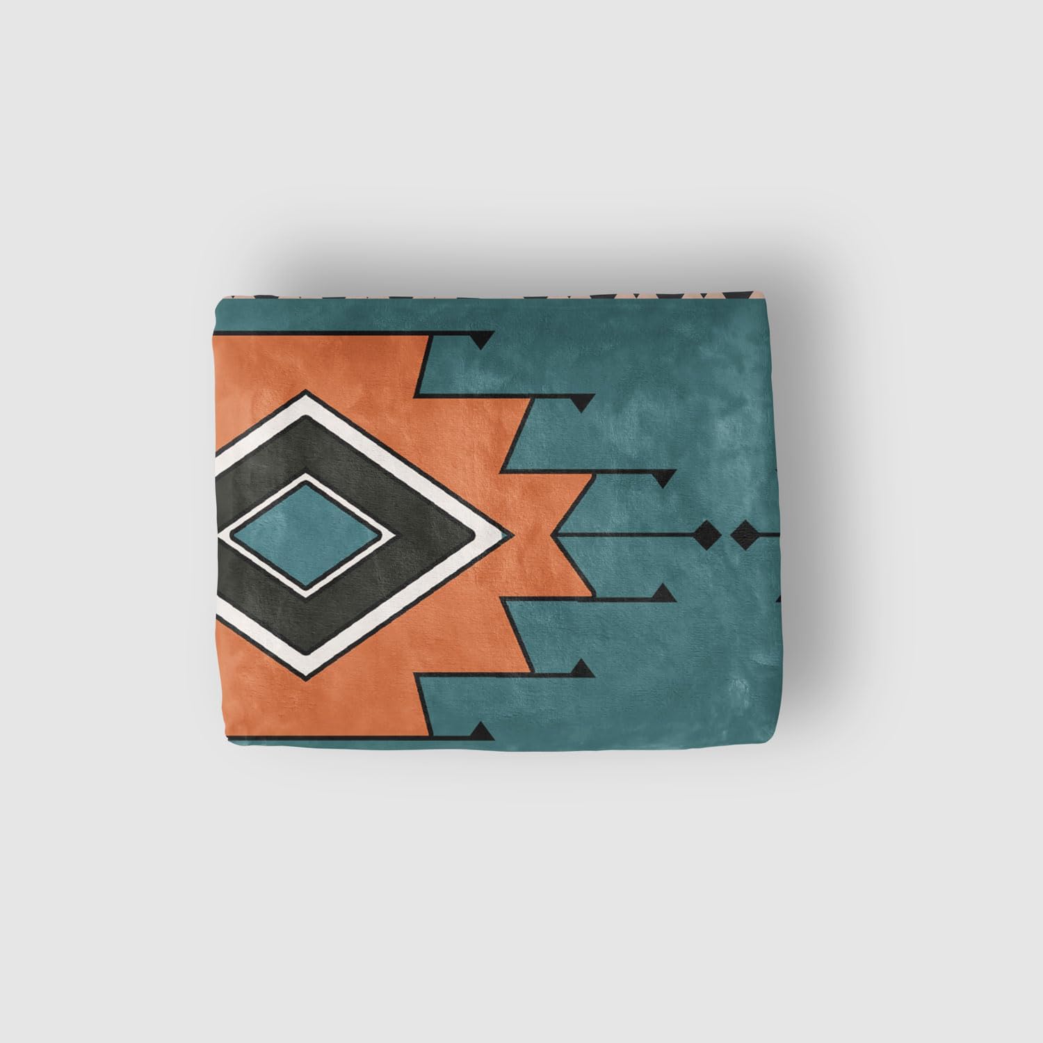 Southwest Aztec Throw Blankets, Traditional Navajo Patterned Flannel Soft Throw Blanket, Boho Southwestern Decor Throw Blanket for Couch, Chair, Camping, Bed, 50”x60”, Teal and Beige - Image 7