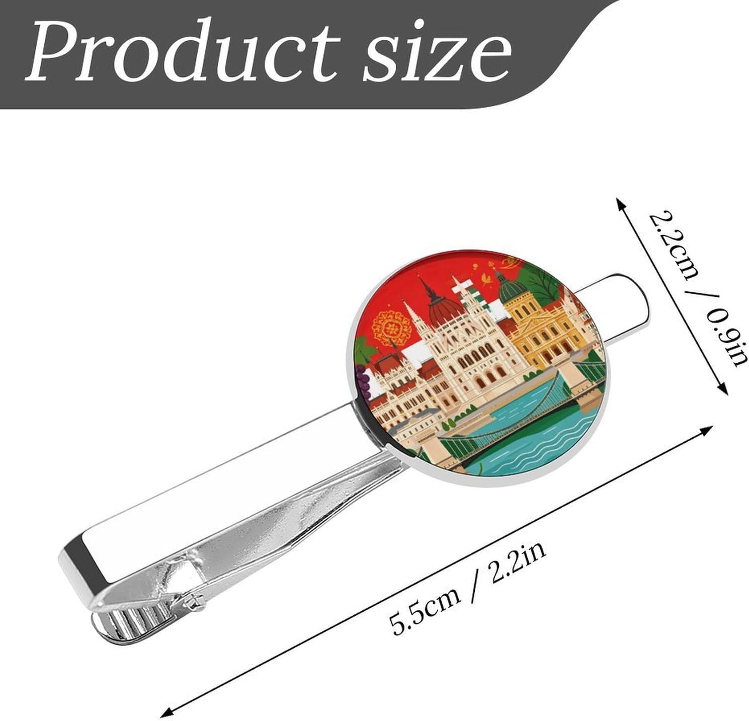 Hungary Flag Classic Tie Clips for Men 2 Pack image 2