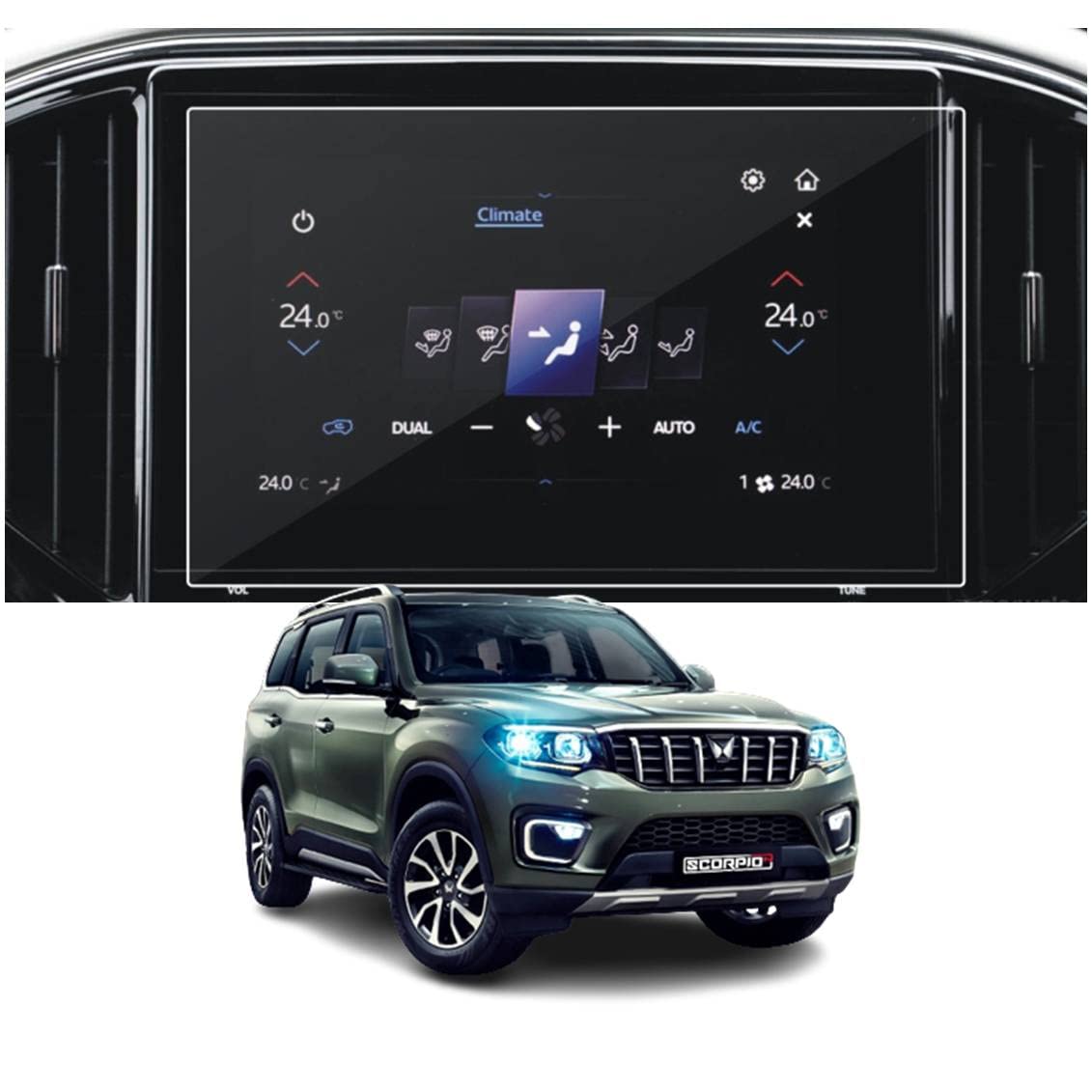Unbreakable Infotainment Screen Protector Compatible with MAHINDRA SCORPIO N 2022 (FACELIFT) (8 Inch) (Transparent) Infotainmet system (Pack of 1)-image-46