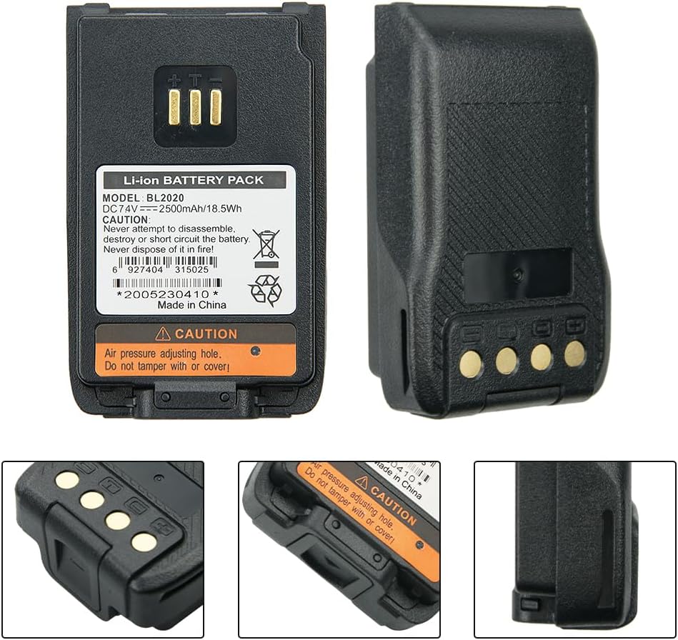 2x BL2020 Battery BL2010 Battery [Upgraded] for Hytera HYT PD562 PD412 PD506 PD602 PD602G PD606 PD606G PD662 PD662G PD682 PD682G UL913 PD402i PD412i PD482i PD502i PD562i PD602i Battery(Thick,2500mAh)