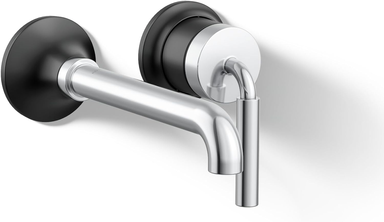 Kohler 26438-4-CBL Tone™ Wall-Mount Single-Handle Bathroom Sink Faucet, 1.2 gpm, Polished Chrome with Matte Black