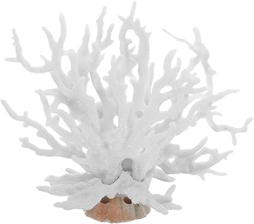 ibasenice Acuario artificial coral compacto resina pecera decoración para el hogar y la oficina, adorno realista de arrecife de coral para acuarios
