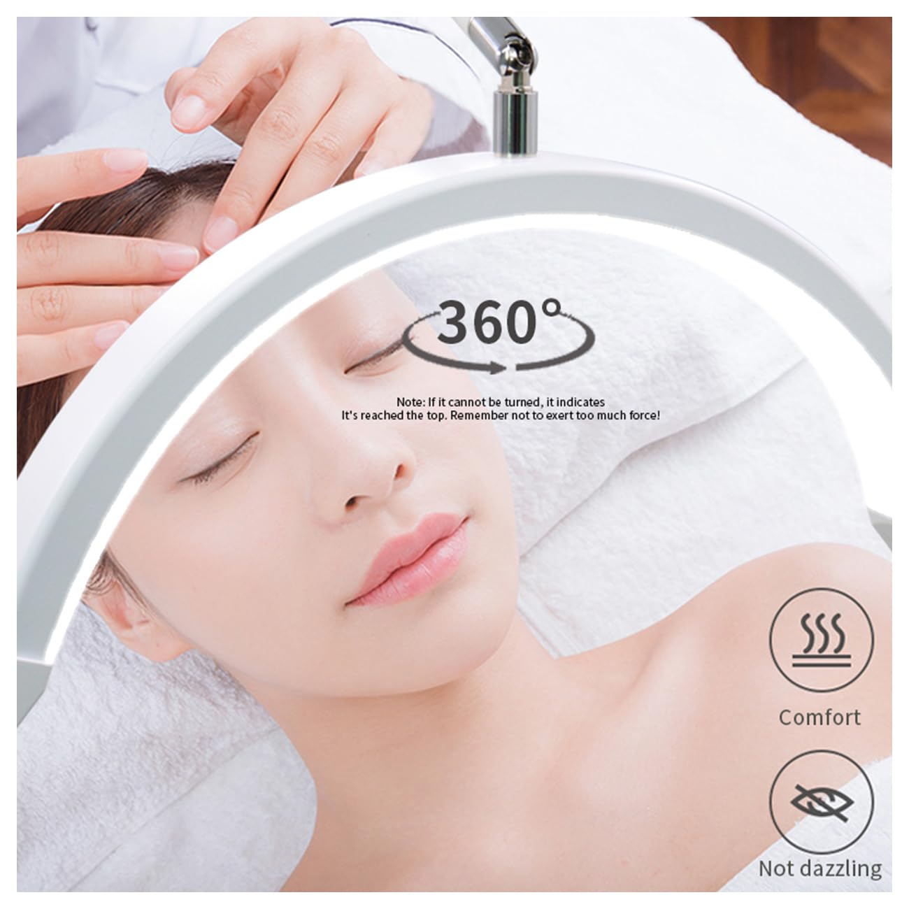 ayex LED Bogenleuchte Tischlampe mit Klemme dimmbar 3200K–5600K 1400 Lumen flexibel drehbar augenschonend für Kosmetik Nageldesign Tattoo Studio HD-P3 weiß
