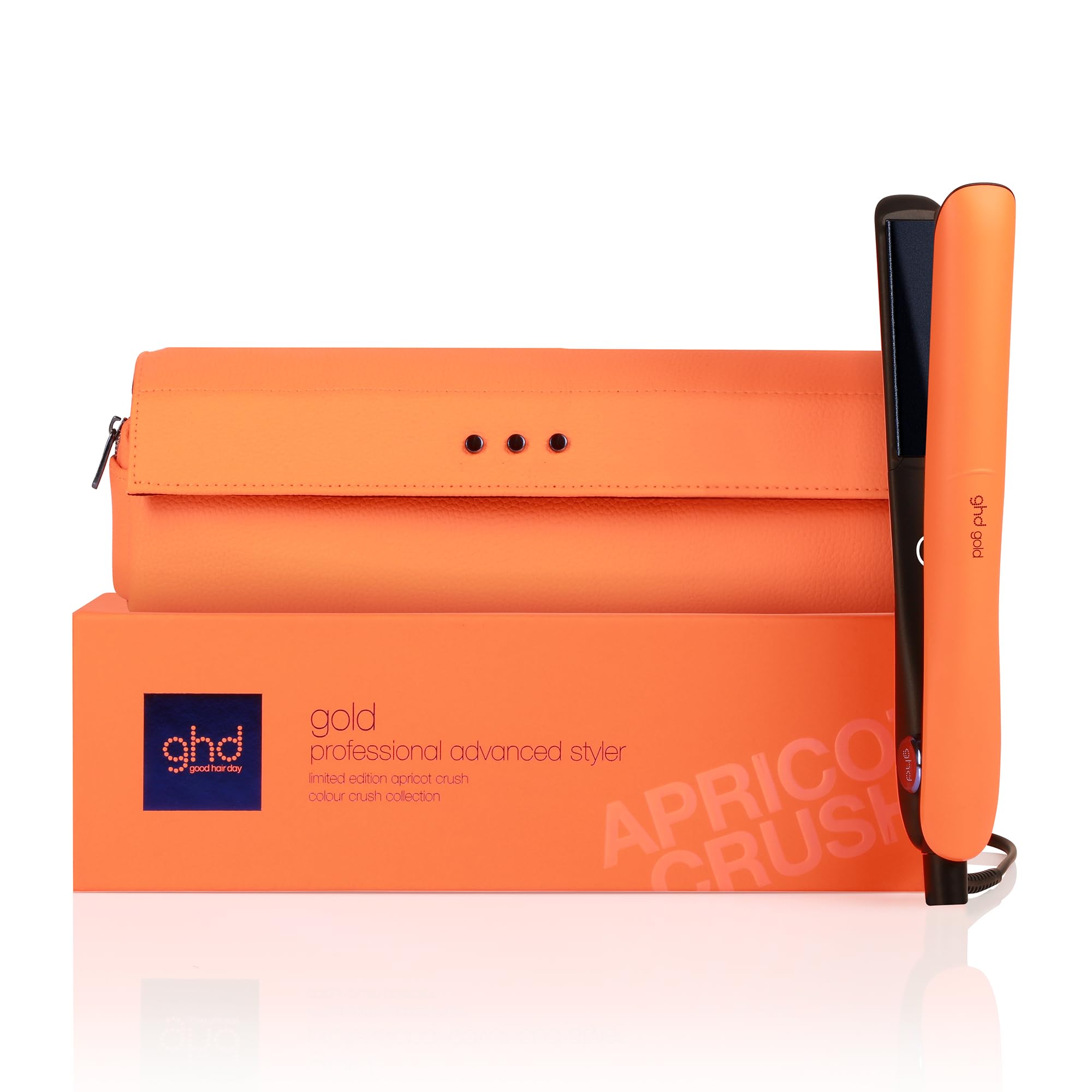 ghd gold Colour Crush - Plancha de pelo profesional para alisar, rizar y crear ondas, temperatura óptima de peinado 185ºC, tecnología dual-zone, edición limitada 2024, color naranja