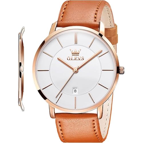 OLEVS Mens Watches Minimalist Ultra Thin Fashion Casual Analog Quartz
