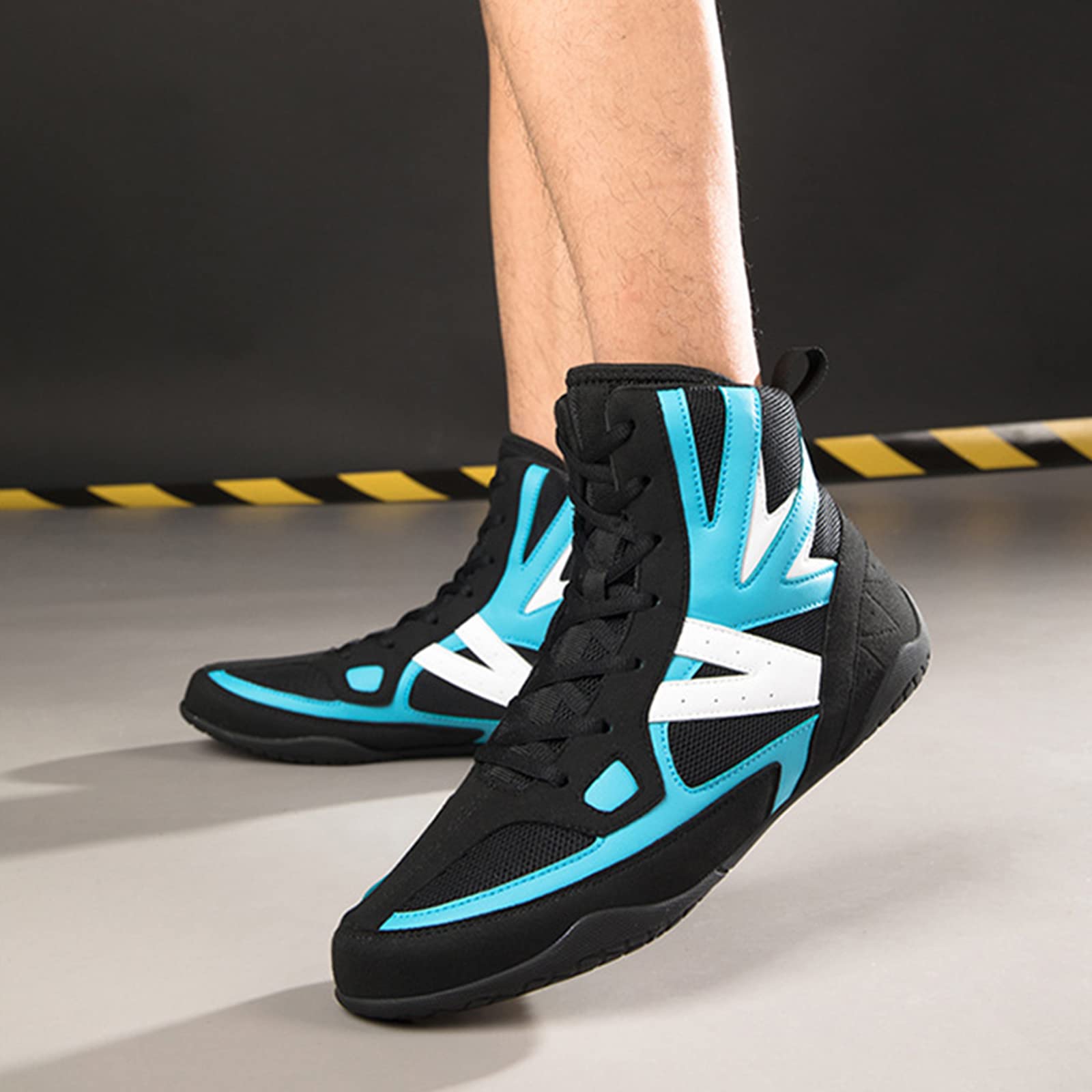 NGARY Zapatos de lucha libre para hombre, botas de levantamiento de pesas, de malla, ligeros, para culturismo, gimnasio, entrenamiento