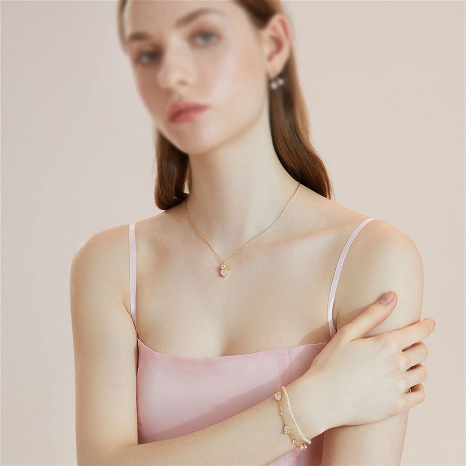 Collar Creativo Serie Fresa Collar De Plata 925 Mujeres Dulces Cadenas De Clavícula para Mujer Decoraciones para El Cuello De Verano Collar para Mujer