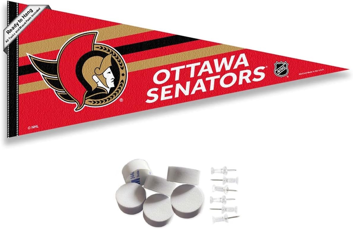 Ottawa Senators Pennant Flag and Wall Tack Pads Mounts