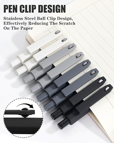 Miniatura 2 de Vitoler Bolígrafos de punta fina de 0.020 in, escritura suave, 8 bolígrafos de gel negro para suministros de profesores de oficina, escuela,