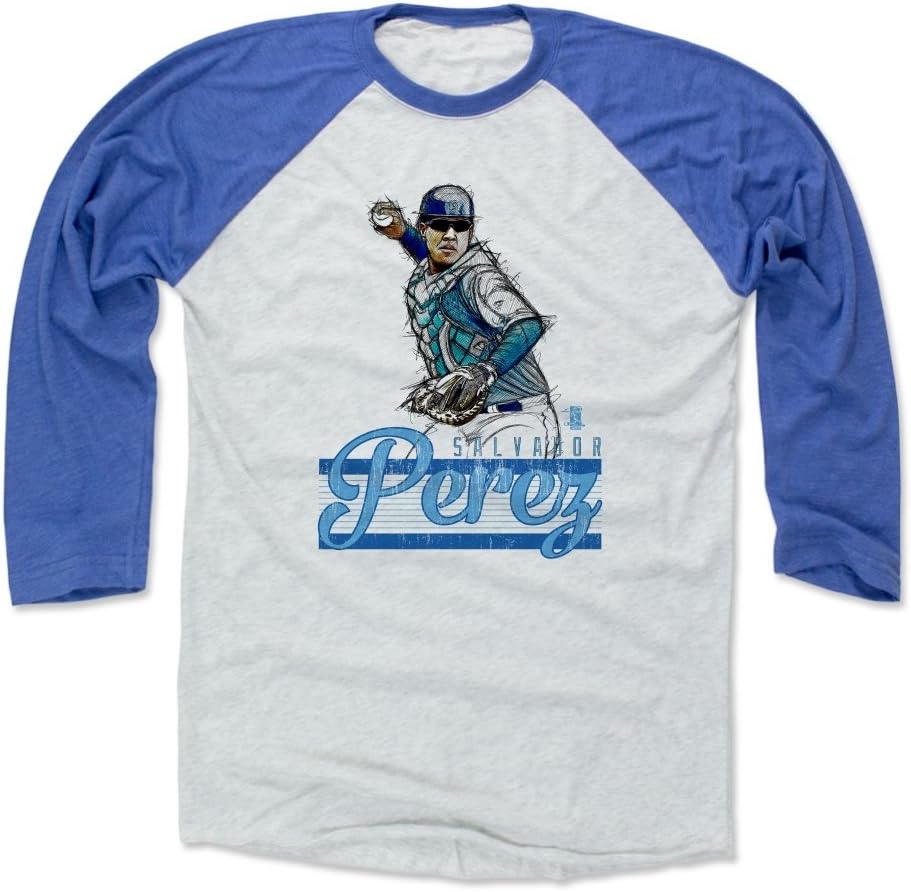 500 LEVEL Salvador Perez 3/4 Sleeve Raglan T-Shirt - Salvador Perez Sketch