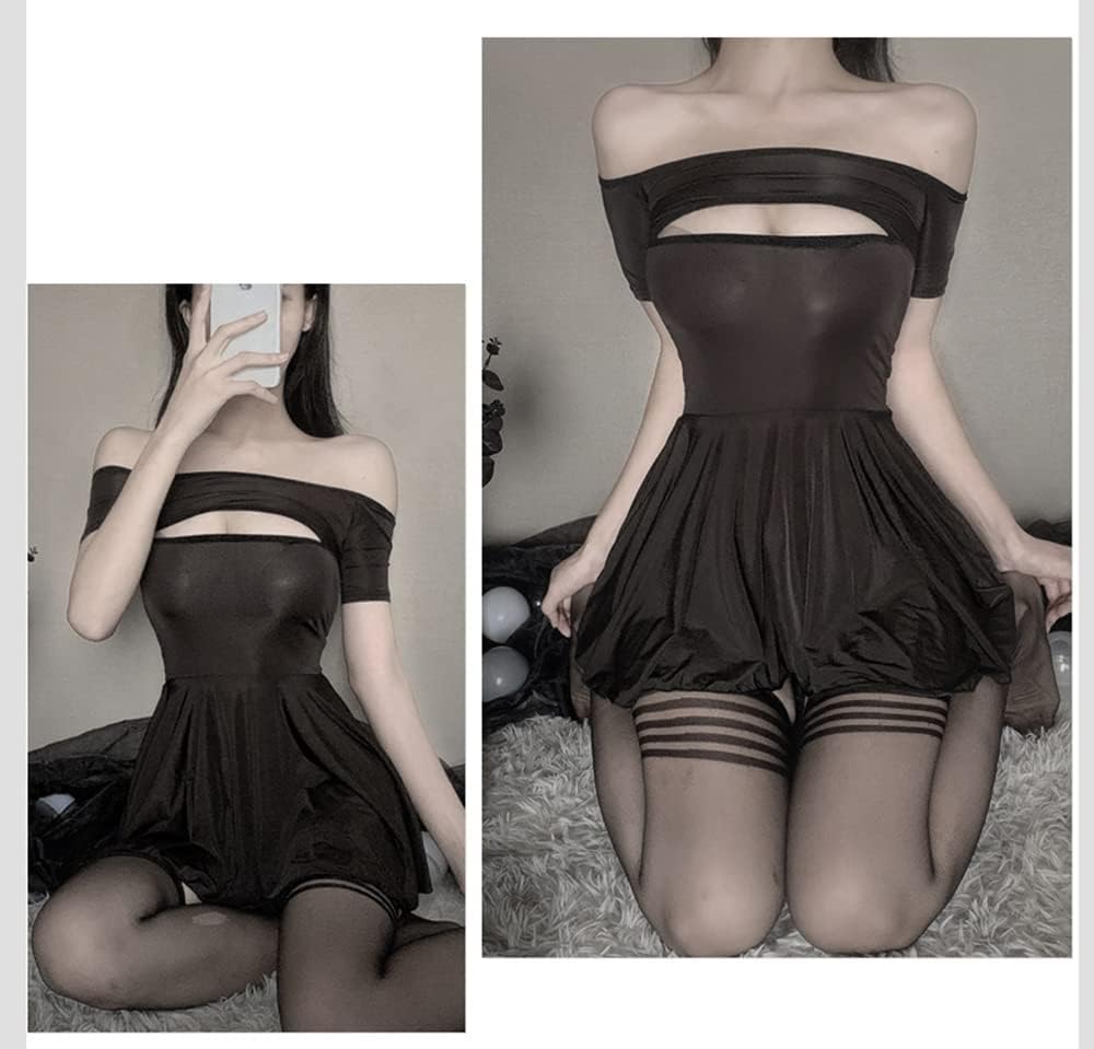 SINROYEE Women's Sexy Cosplay Lingerie Silk Nightgown Dress High split Cheongsam Dress - Image 5