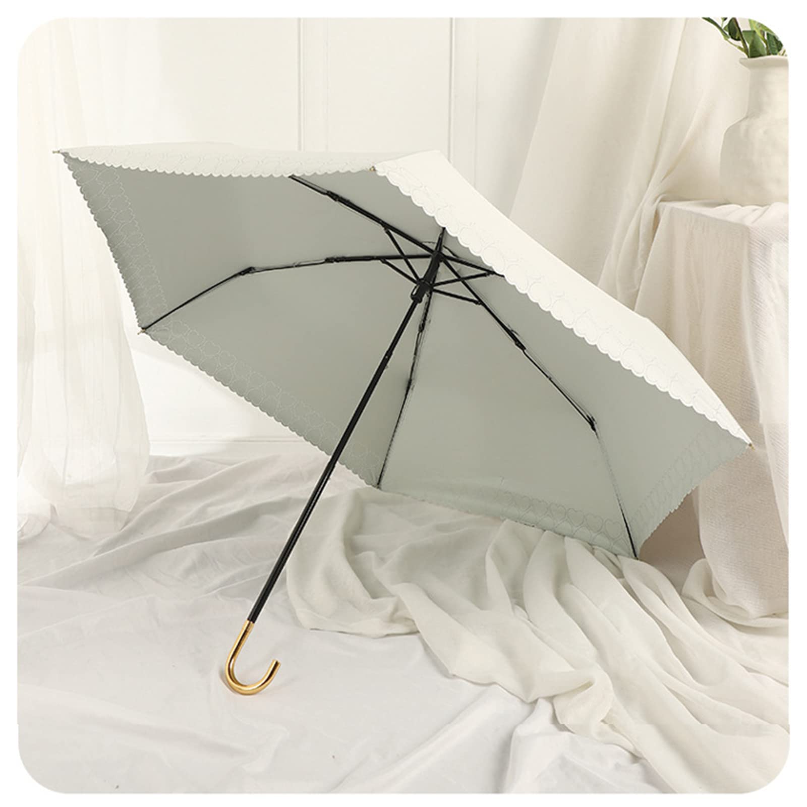 Parapluie de Voyage Coupe-Vent, Parapluie Pliable Compact Portable avec poignée en Forme de U, Parapluie pour Hommes Femmes