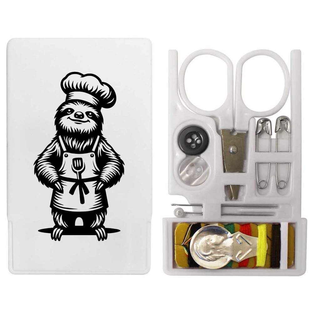 'Sloth Chef Wearing Apron' Mini Travel Sewing Kit (SE00038225)