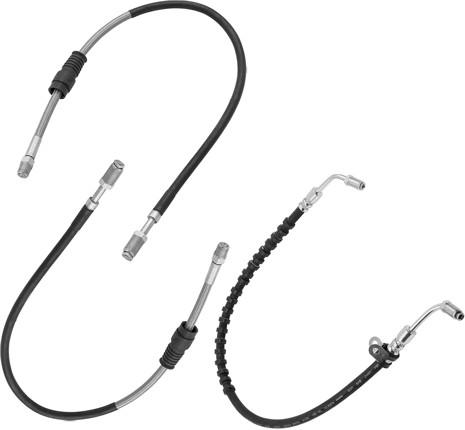 Caltric Front Brake Hose Line Compatible with Polaris Trail Boss 250 1988-1999/ 250R 1988 / 350L 1990-1993