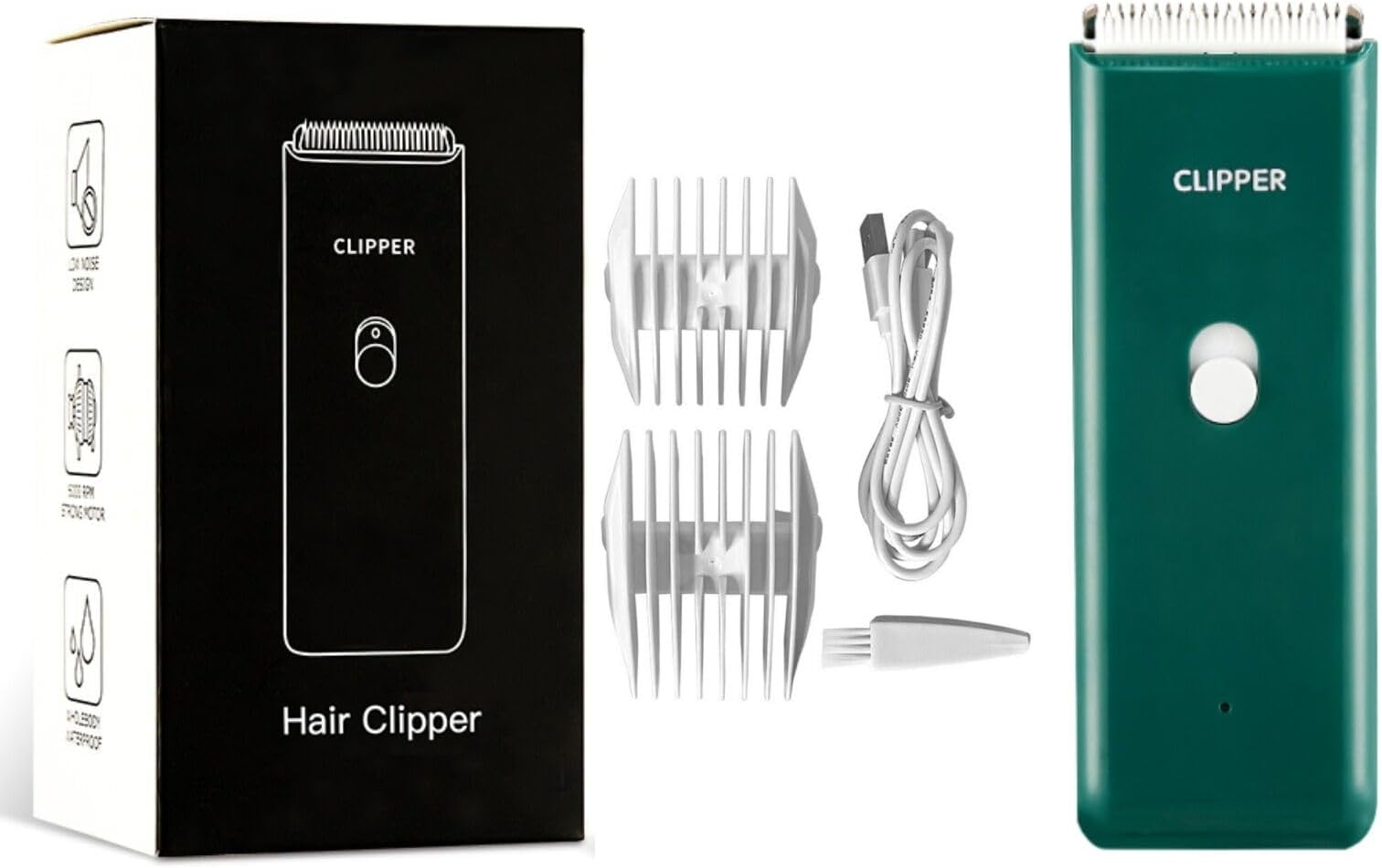 Dog Clippers,Quiet Washable USB Rechargeable Cordless Dog Grooming Kit,Electric Pets Hair Trimmers Shaver Shears for Dogs and Cats Green