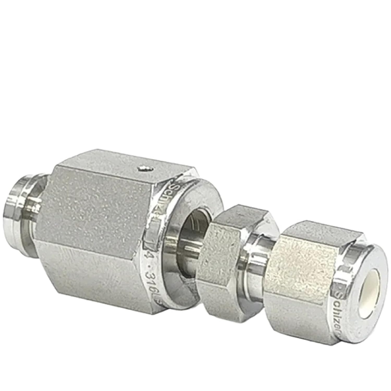 1pcs 1/8" 1/4" 1/2" VCR Female to 6 8mm 1/8" 1/4" 1/2" Tube Double Ferrule Compression SUS 316L Stainelss Steel Pipe Fitting Coupler(1l8 Inch VCR x 1l8 I)