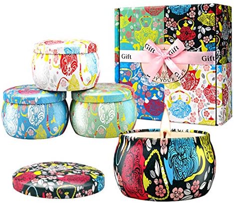 Gifts for Women - Scented Candles Gifts for Women, Aromatherapy Candles for Home Scented, with Lavender, Gardenia, Jasmine, Women Gifts Candle Set for Birthday Wife Friend, Set of 4