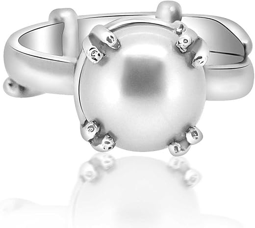 Arihant Gems and Jewels® Freshwater Pearl (Moti) Adjustable Ring | Elegant sterling silver (925 silver) Jewelry for Positi...