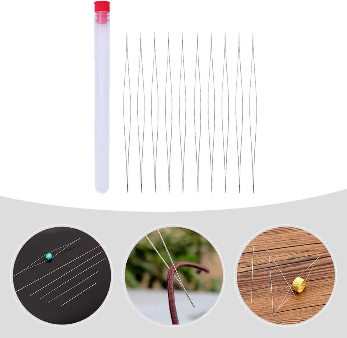 VINTORKY Beaded Needle Stainless Steel Sewing Beading Needles for Jewelry Making DIY Crafts Corrosion Resistant for Bracelet Beads
